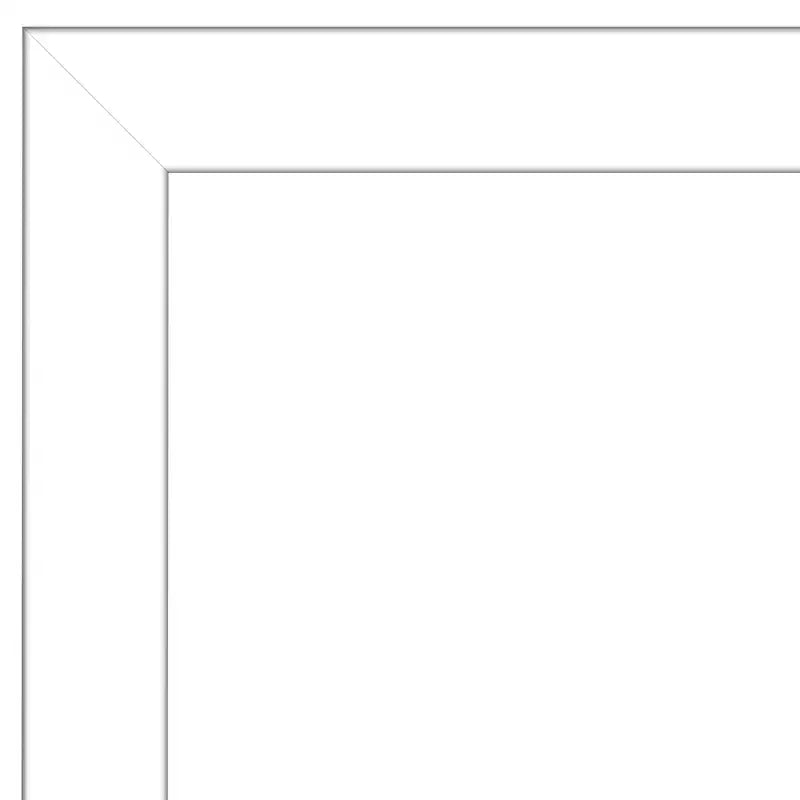 Miroir mural blanc en coin non biseauté de 30 po x 30 po -