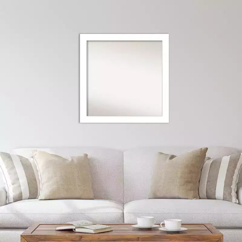 Miroir mural blanc en coin non biseauté de 30 po x 30 po -