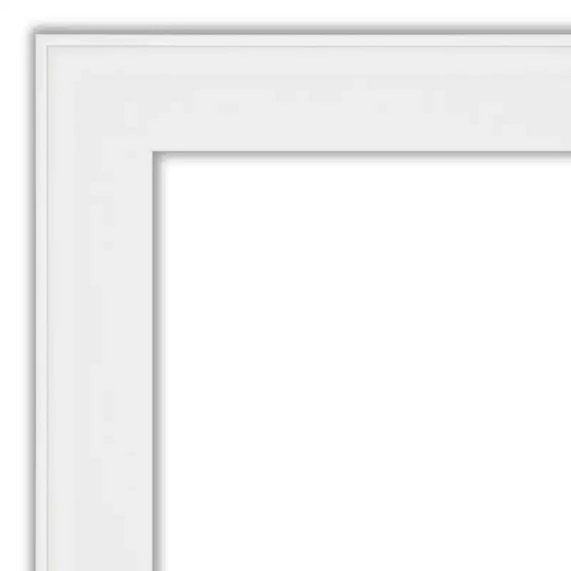 Miroir mural étroit de 22 po x 28 po blanc, sans biseau, pour vanité -