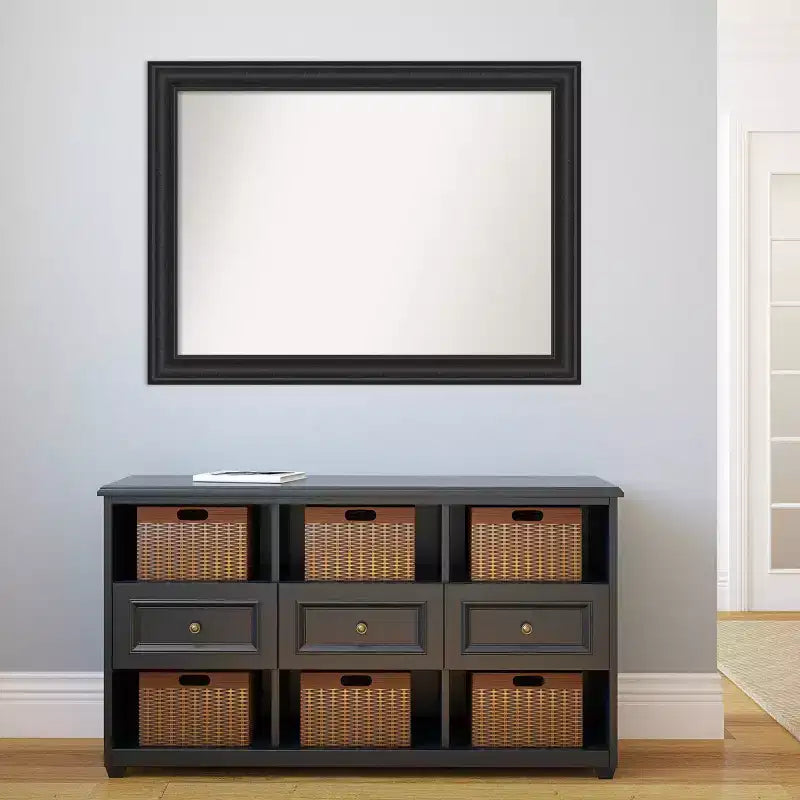 Miroir mural de salle de bain noir Shipwreck non biseauté de 44 po x 33 po - : Rectangle moderne, fixation murale, quincaillerie incluse