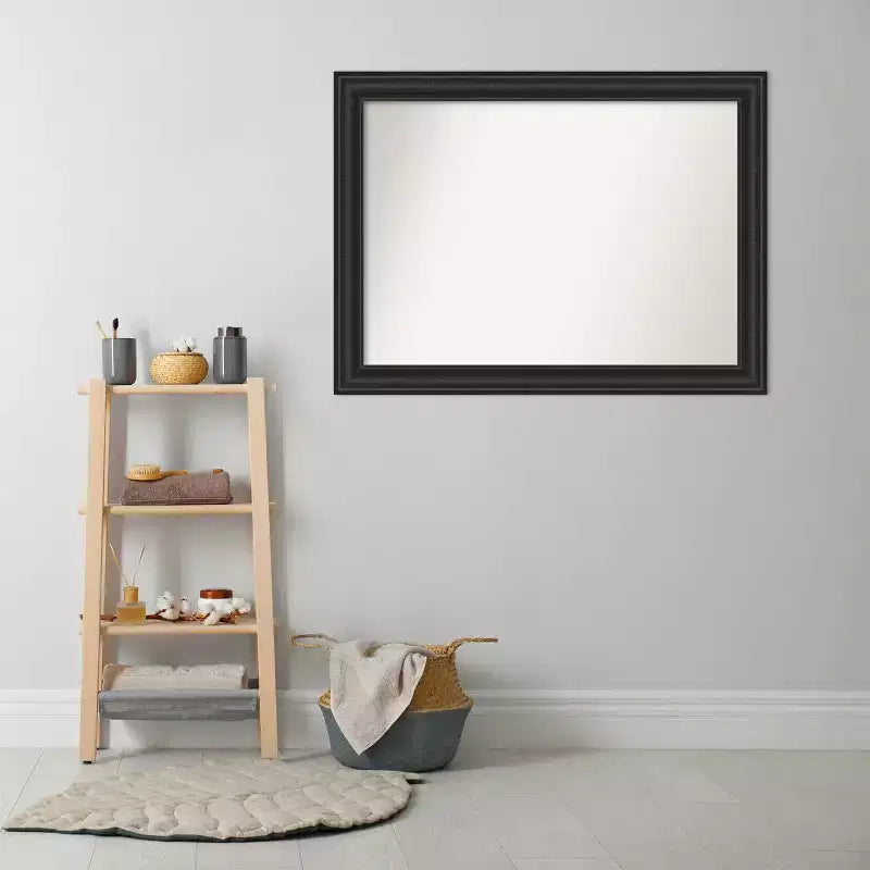 Miroir mural de salle de bain noir Shipwreck non biseauté de 44 po x 33 po - : Rectangle moderne, fixation murale, quincaillerie incluse