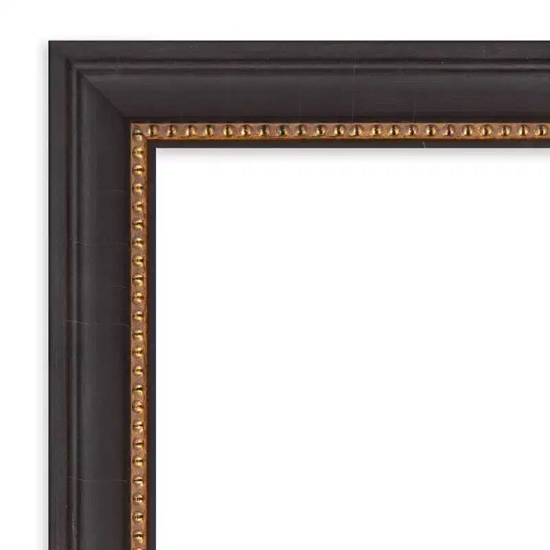 Miroir mural biseauté Ashton en bois noir 23" x 23" - : Carré moderne, aucun assemblage requis