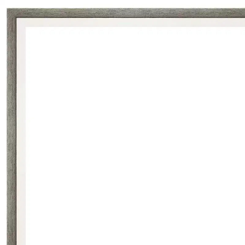Miroir mural de salle de bain Lucie Wood, sans biseau, 29 po x 23 po, argent - : Rectangle moderne, Quincaillerie de montage incluse