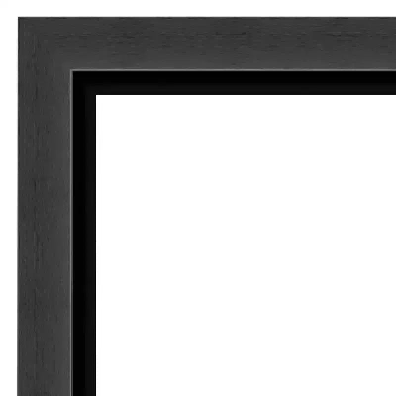 Miroir mural noir Tuxedo de 41" x 29" sans biseau - : Grand, moderne, rectangulaire, cadre en polystyrène