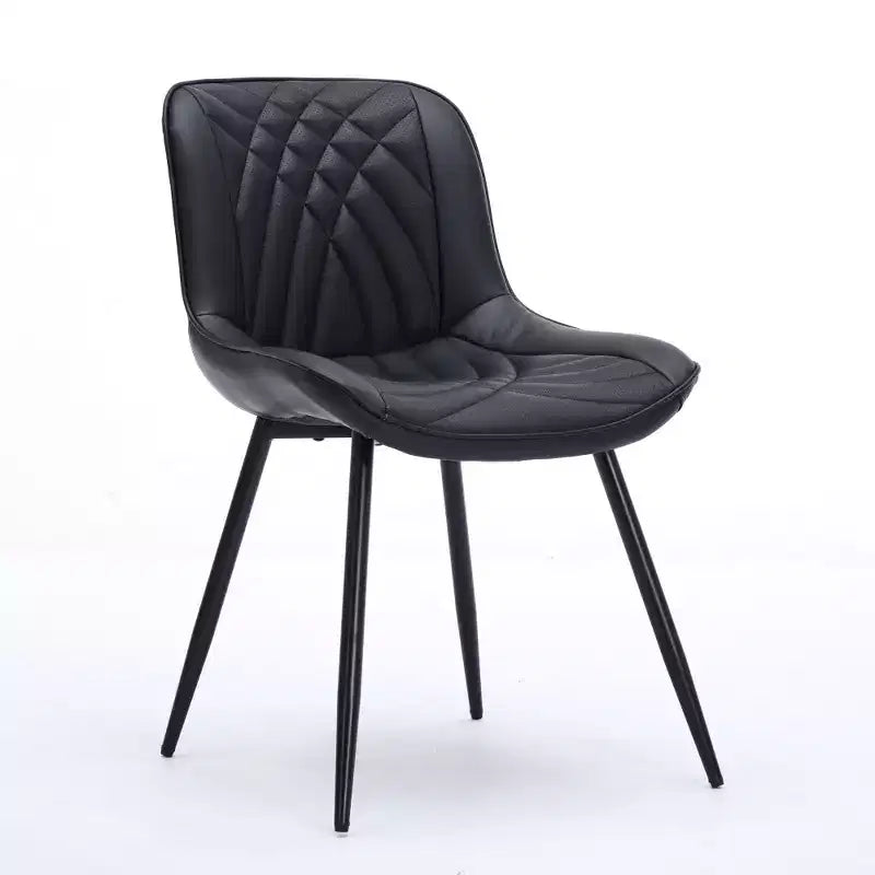 Lot de 2 chaises de salle à manger modernes du milieu du siècle, revêtement en similicuir, confortables pour cuisine et salle à manger