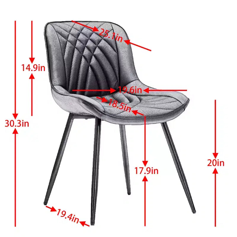 Lot de 2 chaises de salle à manger modernes du milieu du siècle, revêtement en similicuir, confortables pour cuisine et salle à manger