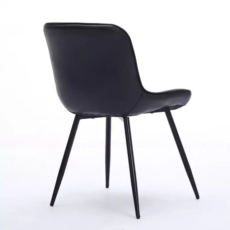 Lot de 2 chaises de salle à manger modernes du milieu du siècle, revêtement en similicuir, confortables pour cuisine et salle à manger