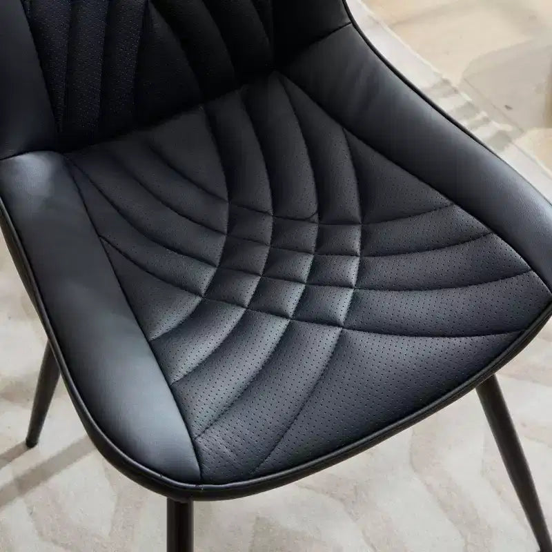 Lot de 2 chaises de salle à manger modernes du milieu du siècle, revêtement en similicuir, confortables pour cuisine et salle à manger