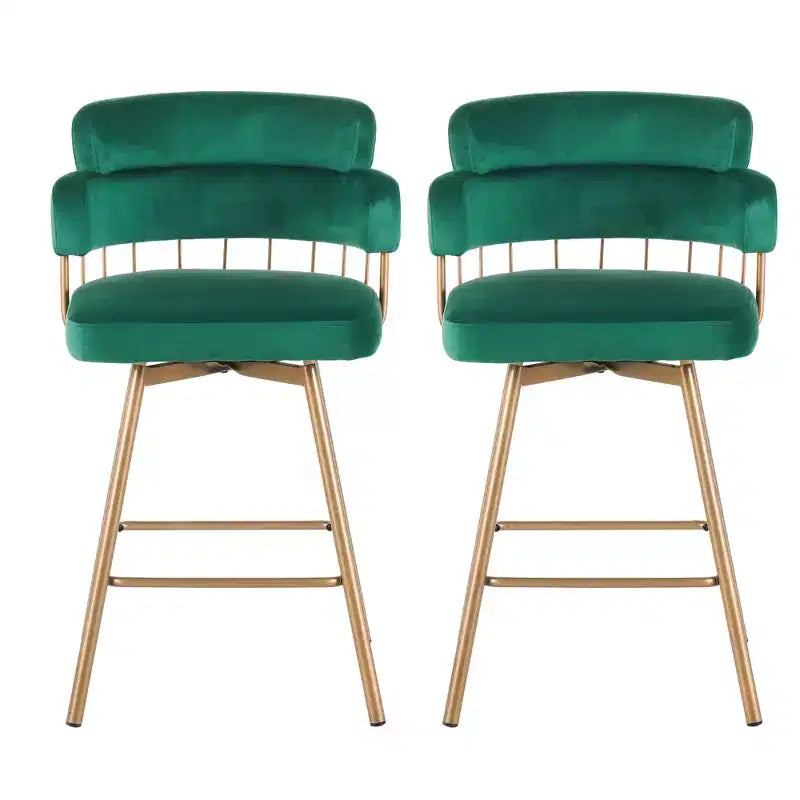 Tabourets de comptoir Candy Metal rembourrés pivotants à 180° avec retour automatique (lot de 2)