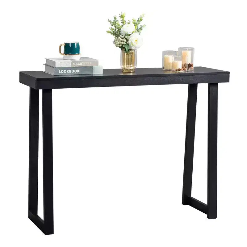 | 43,3 po Console Avec Pieds Trapézoïdaux, Cadre En Bois