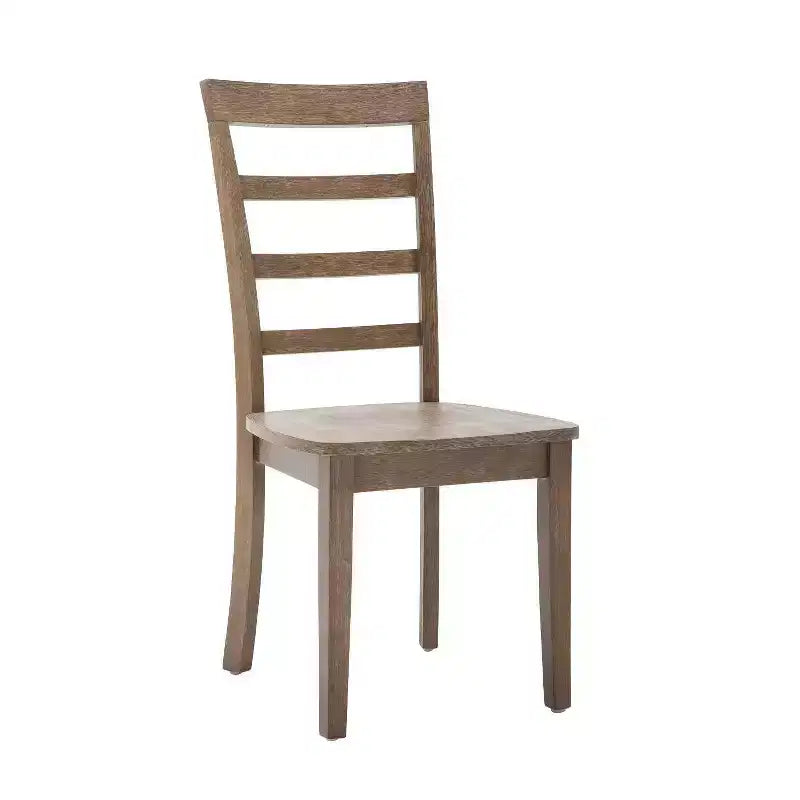 Lot de 2 chaises de salle à manger Boulder Barnwood Wire Brush -: Bois d'hévéa, style ferme, capacité de 136 kg