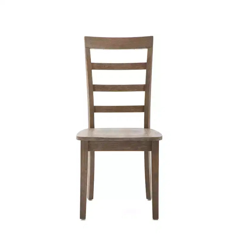 Lot de 2 chaises de salle à manger Boulder Barnwood Wire Brush -: Bois d'hévéa, style ferme, capacité de 136 kg