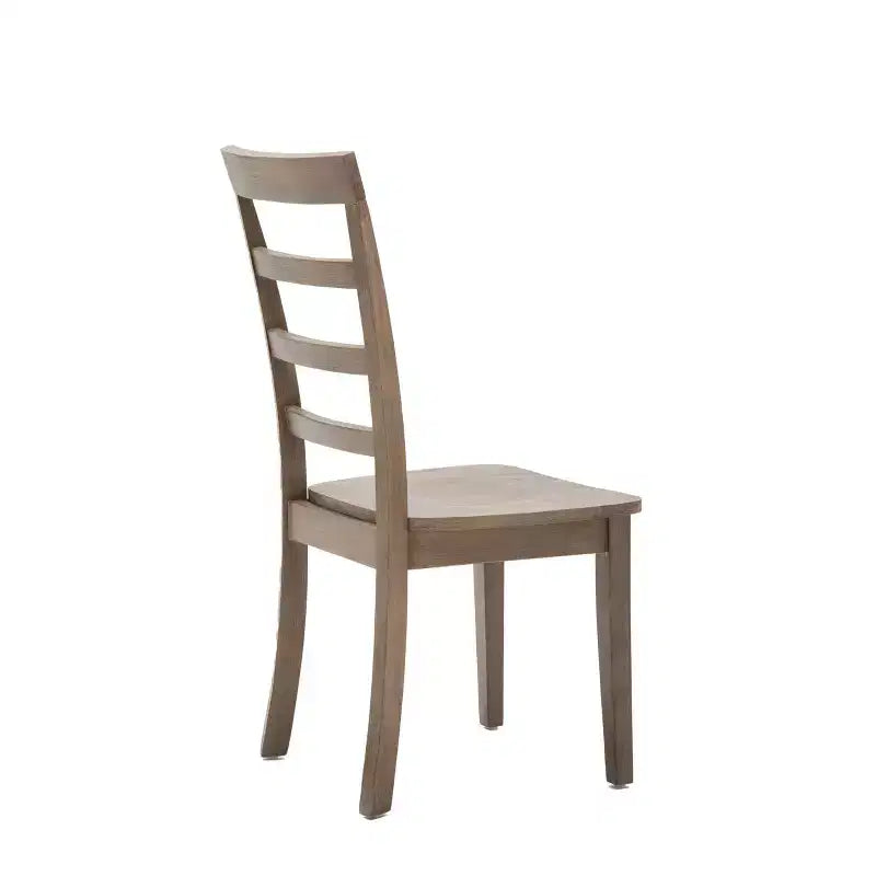 Lot de 2 chaises de salle à manger Boulder Barnwood Wire Brush -: Bois d'hévéa, style ferme, capacité de 136 kg