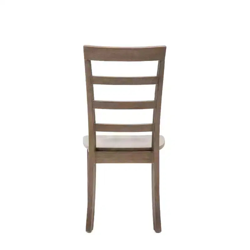 Lot de 2 chaises de salle à manger Boulder Barnwood Wire Brush -: Bois d'hévéa, style ferme, capacité de 136 kg