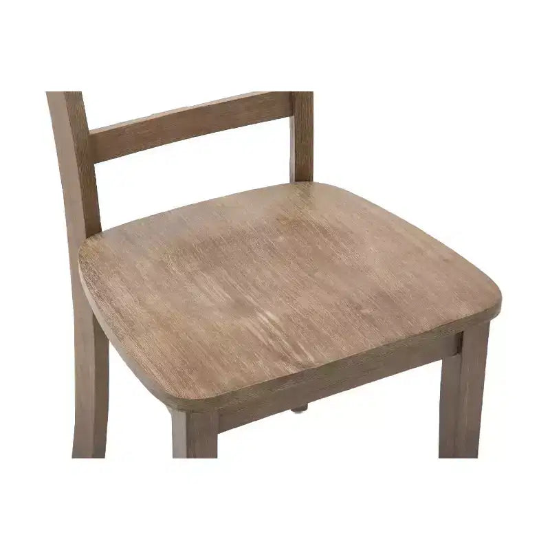 Lot de 2 chaises de salle à manger Boulder Barnwood Wire Brush -: Bois d'hévéa, style ferme, capacité de 136 kg