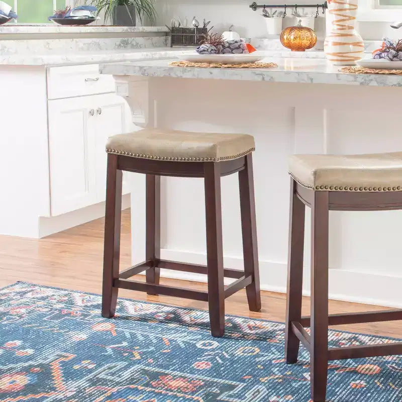 Lot de 2 tabourets de bar hauteur comptoir Claridge -