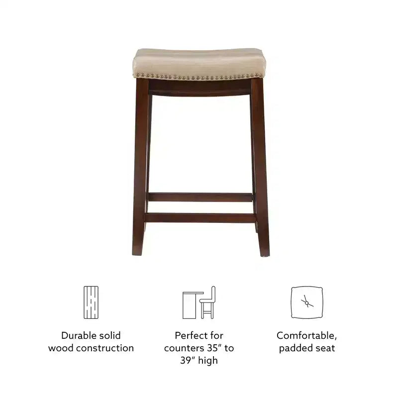 Lot de 2 tabourets de bar hauteur comptoir Claridge -