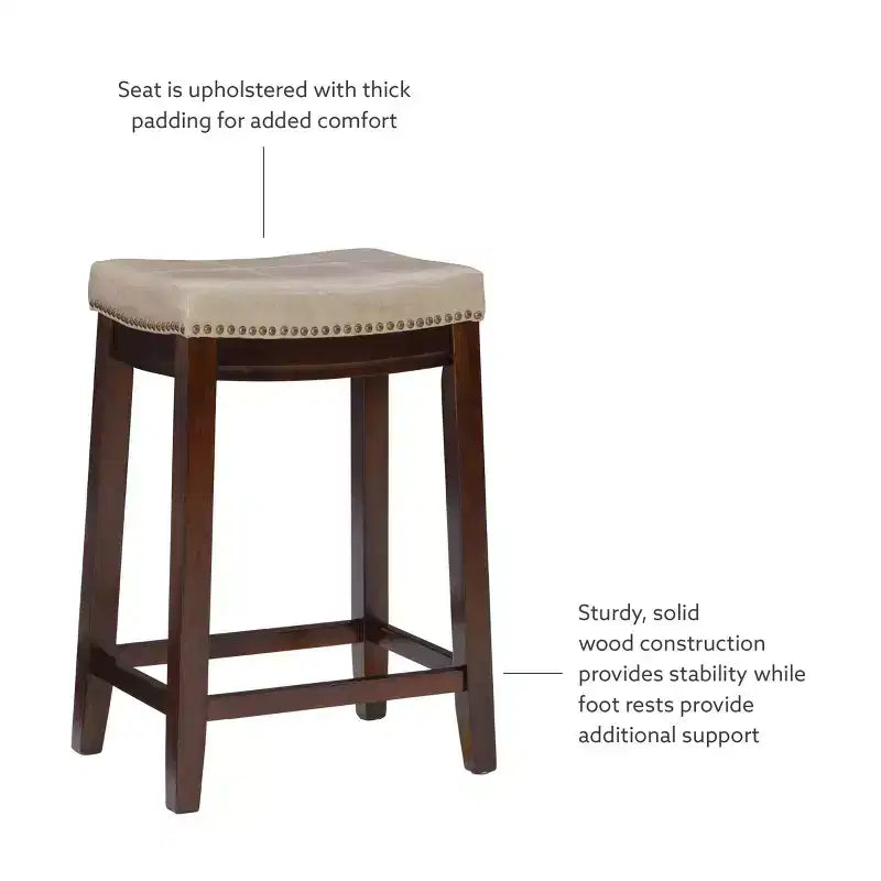 Lot de 2 tabourets de bar hauteur comptoir Claridge -