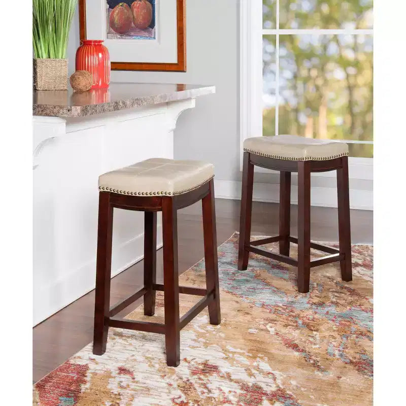 Lot de 2 tabourets de bar hauteur comptoir Claridge -