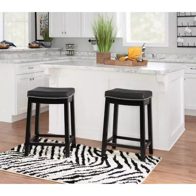 Lot de 2 tabourets de bar hauteur comptoir Claridge -