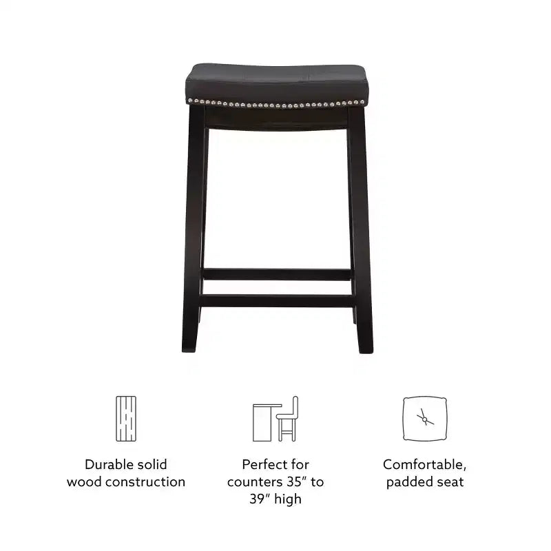 Lot de 2 tabourets de bar hauteur comptoir Claridge -