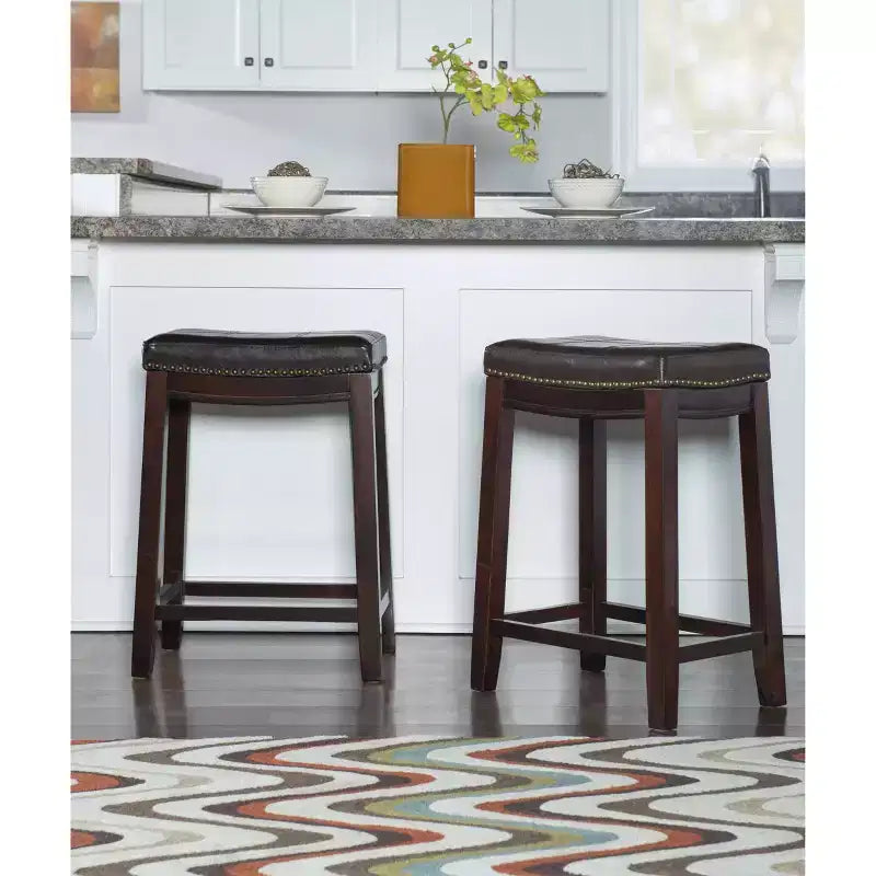 Lot de 2 tabourets de bar hauteur comptoir Claridge -