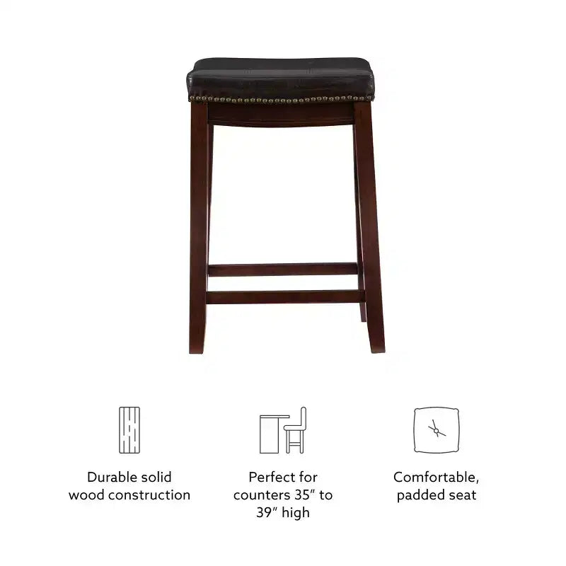 Lot de 2 tabourets de bar hauteur comptoir Claridge -