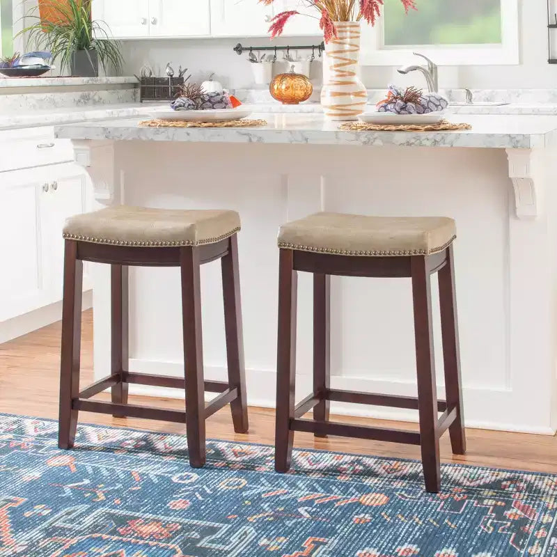 Lot de 2 tabourets de bar hauteur comptoir Claridge -