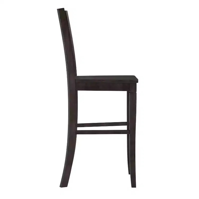 Tabouret de bar Gwendolyn de 2, en bois massif de qualité commerciale, style ferme moderne, hauteur comptoir