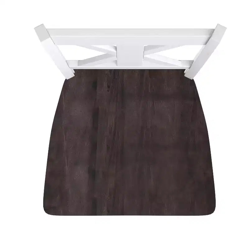 Tabouret de bar Gwendolyn de 2, en bois massif de qualité commerciale, style ferme moderne, hauteur comptoir