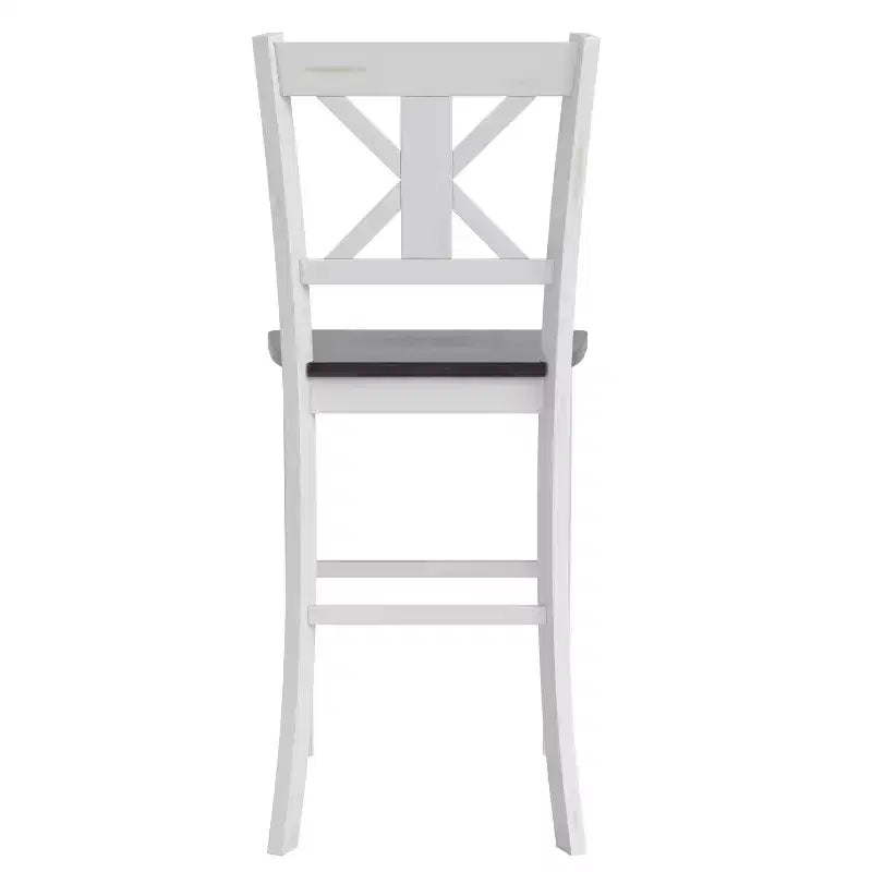 Tabouret de bar Gwendolyn de 2, en bois massif de qualité commerciale, style ferme moderne, hauteur comptoir