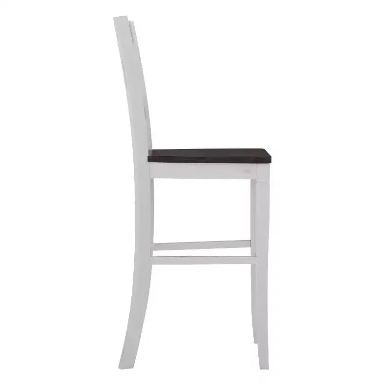 Tabouret de bar Gwendolyn de 2, en bois massif de qualité commerciale, style ferme moderne, hauteur comptoir