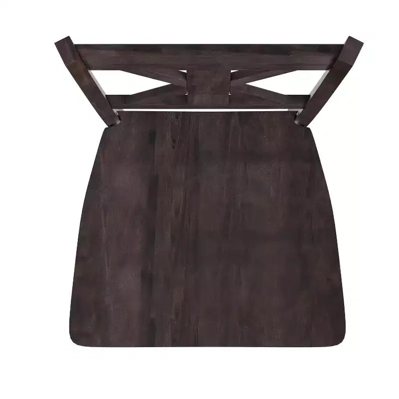 Tabouret de bar Gwendolyn de 2, en bois massif de qualité commerciale, style ferme moderne, hauteur comptoir